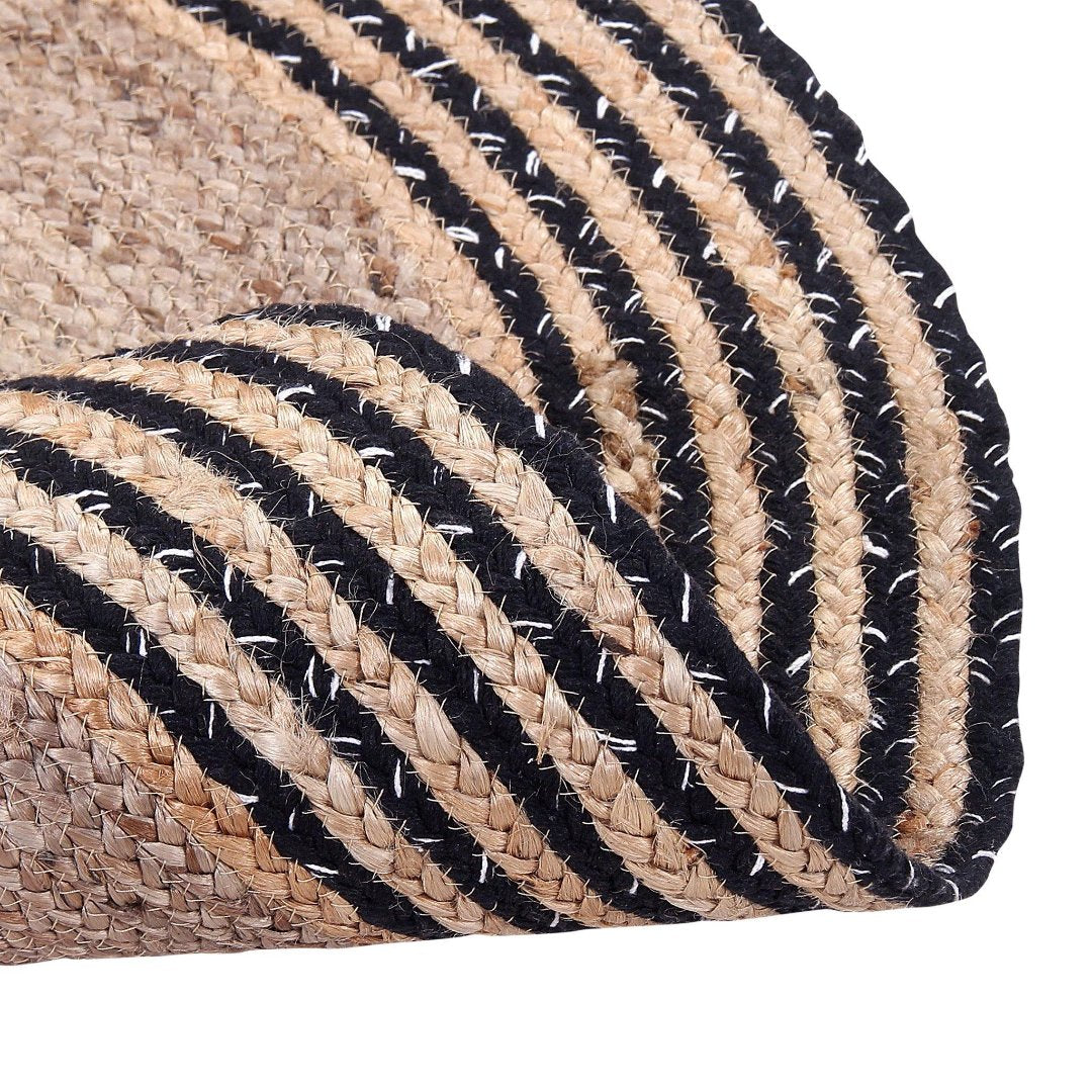 Sashaa Round Jute Rug with black border - Sashaaworld