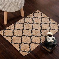 Sashaa Braided Jute Rug With Printing - Sashaaworld