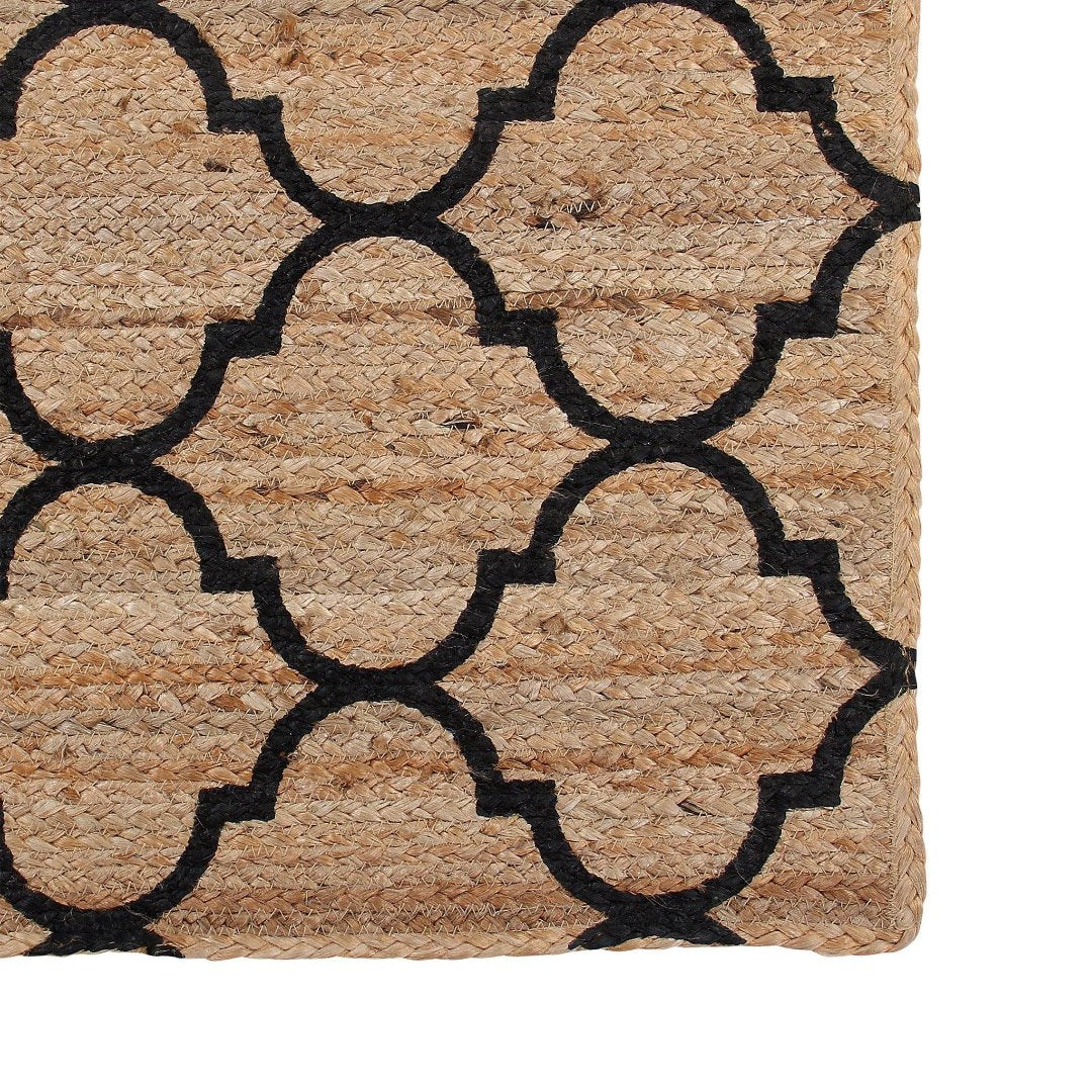 Sashaa Braided Jute Rug With Printing - Sashaaworld