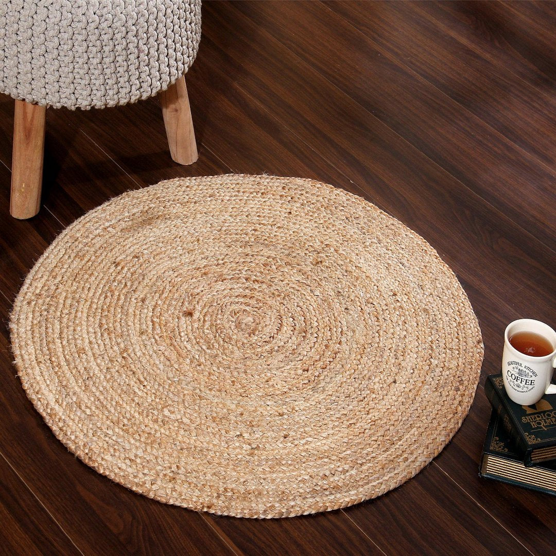 Sashaa Braided Jute Round Rug - Sashaaworld