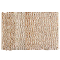 Handwoven jute rug  with diamond design weave construction. - Sashaaworld