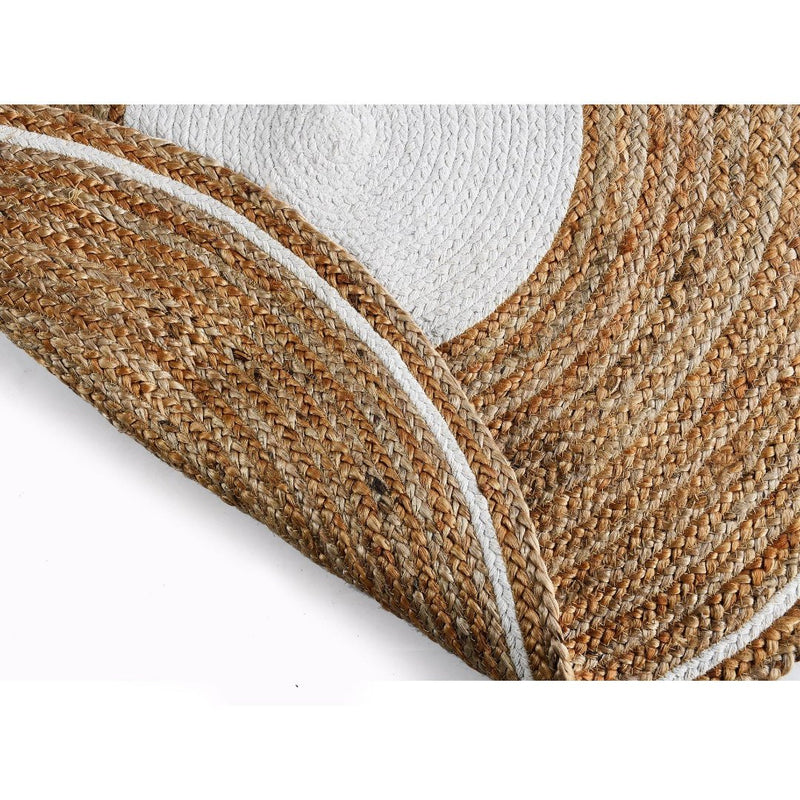 Sashaa Jute Round Braided Rug with White border - Sashaaworld