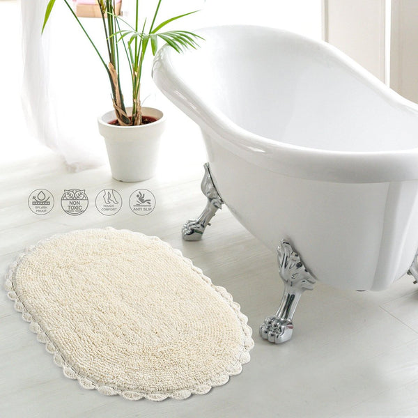 Reversible Oval Shaped Bathroom Rug - Sashaaworld