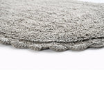 Reversible Oval Shaped Bathroom Rug- Grey