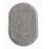 Reversible Oval Shaped Bathroom Rug- Grey