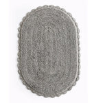 Reversible Oval Shaped Bathroom Rug- Grey