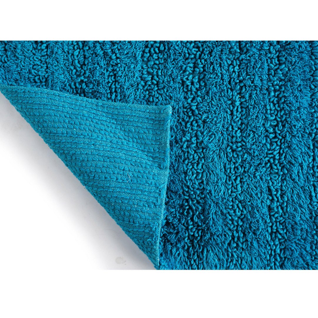 Blue Tufted striped Bathroom Rug pack of 2 - Sashaaworld