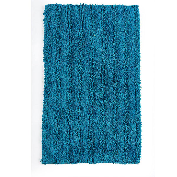 Blue Tufted striped Bathroom Rug pack of 2 - Sashaaworld