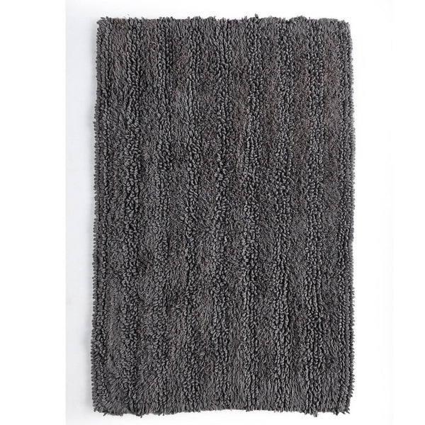  Charcoal Tufted Striped Bathroom Rug Pack of 2