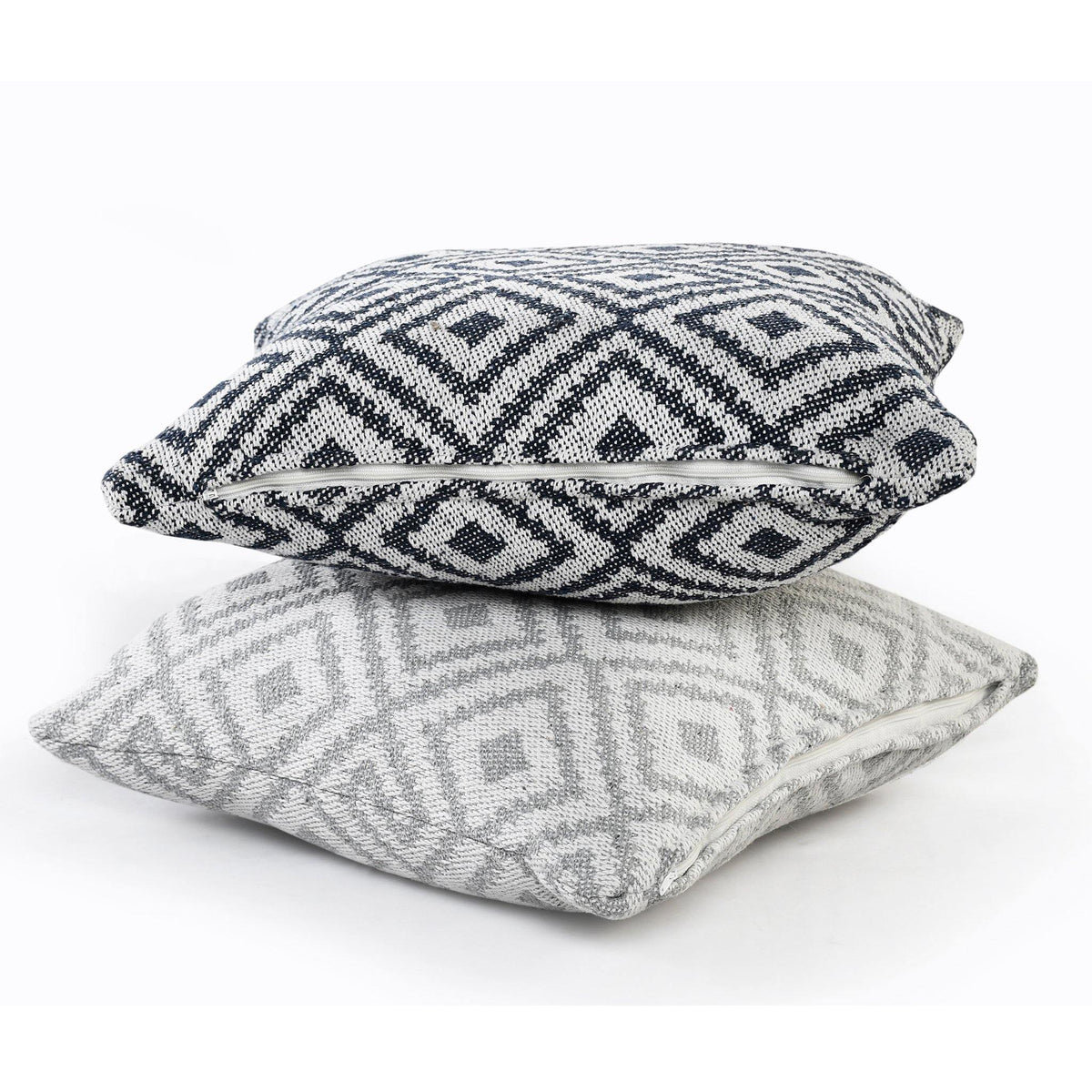 Diamond Woven Cushion in Grey - Sashaaworld