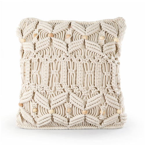 Macrame decorative cushion with beads - Sashaaworld