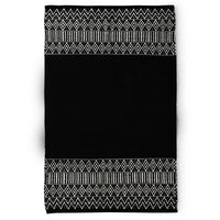 Woven Black & White Cotton Rug- Sashaaworld
