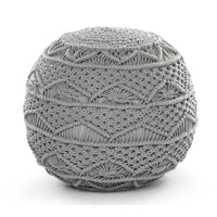 Macramé Pouf in Grey