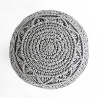 Macramé Pouf in Grey