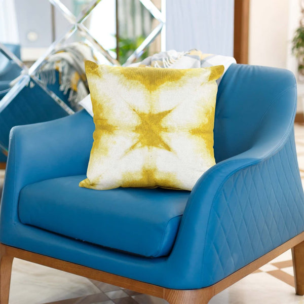 Tie and Dye Cushion Yellow- Sashaaworld