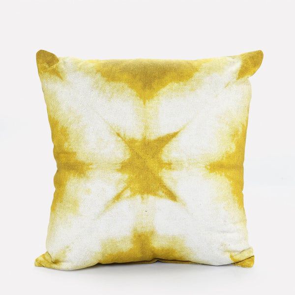 Tie and Dye Cushion Yellow- Sashaaworld
