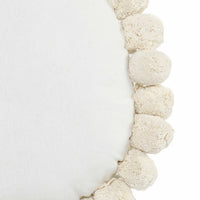 Round Pom Pom Cushion White - Sashaaworld