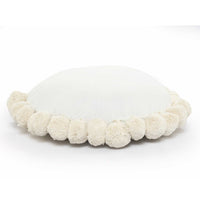 Round Pom Pom Cushion White - Sashaaworld