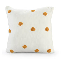 White Cushion Cover with Tufted Yellow Scatters