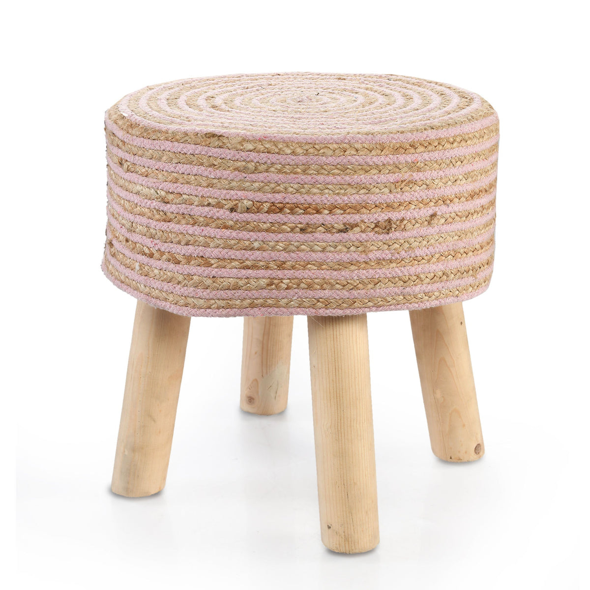 Circle of Life Jute Stool- Pink