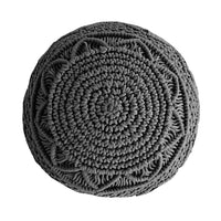 Macramé Pouf in Grey