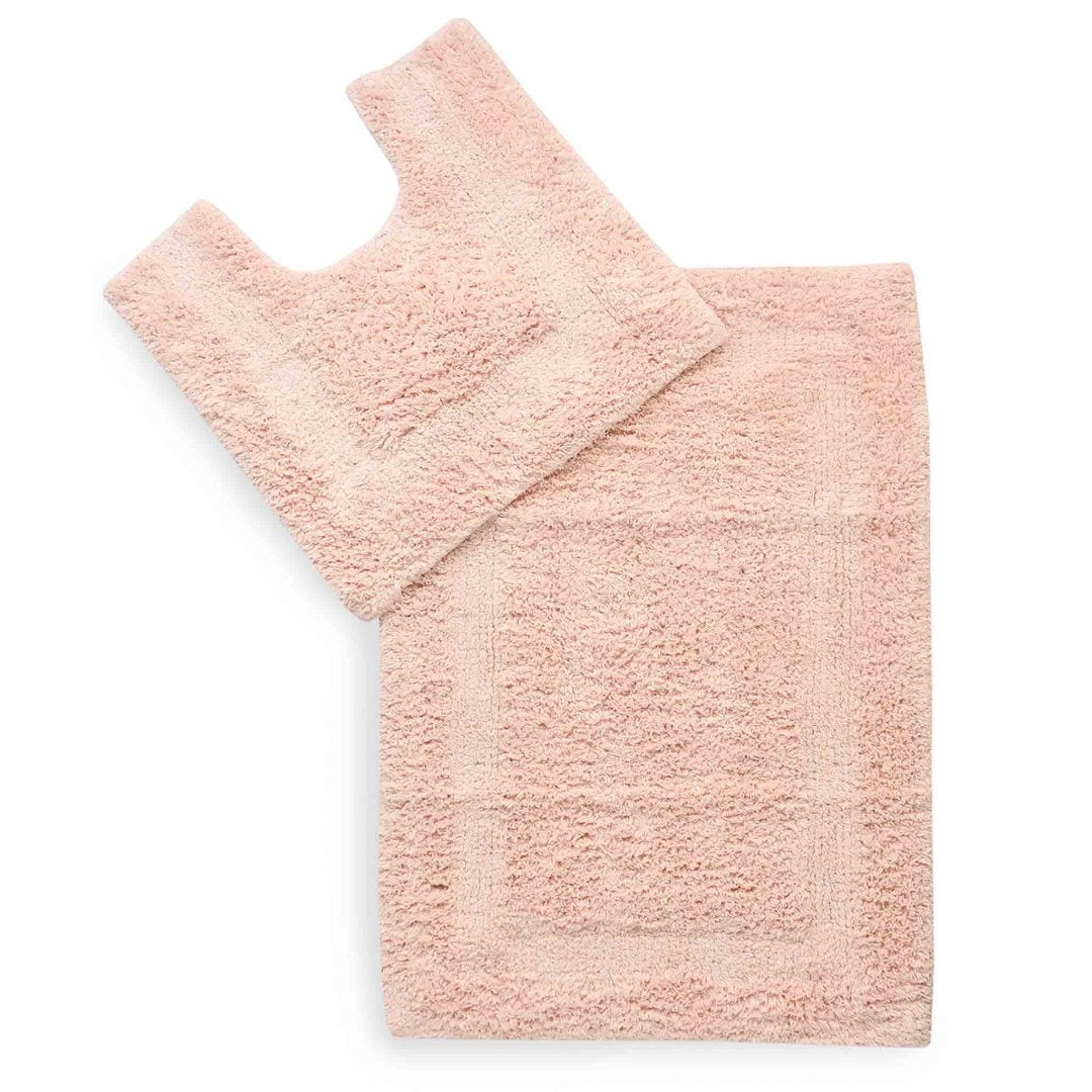 Pack of 2 Anti-skid Solid Bathmat and Contour set