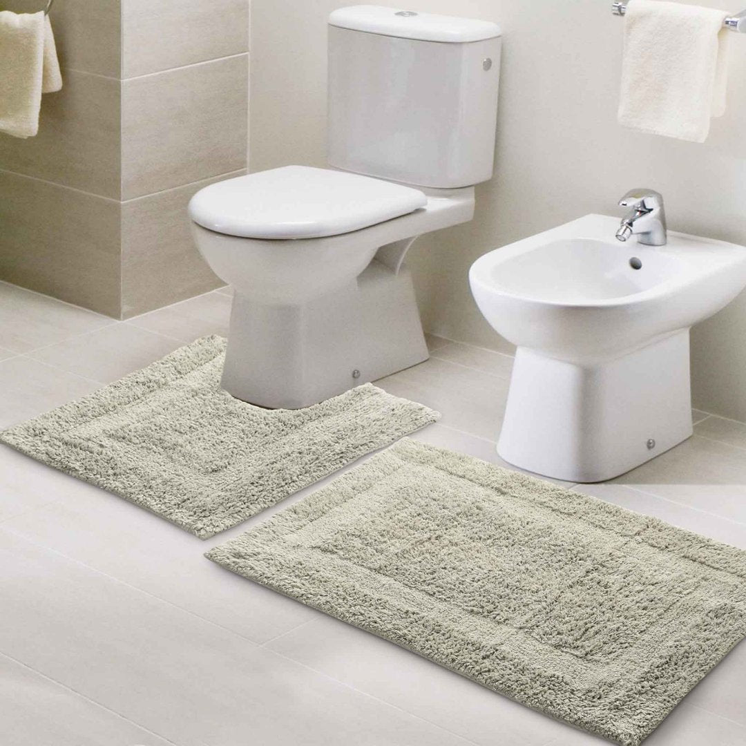 Pack of 2 Anti-skid Solid Bathmat and Contour set - Sashaaworld