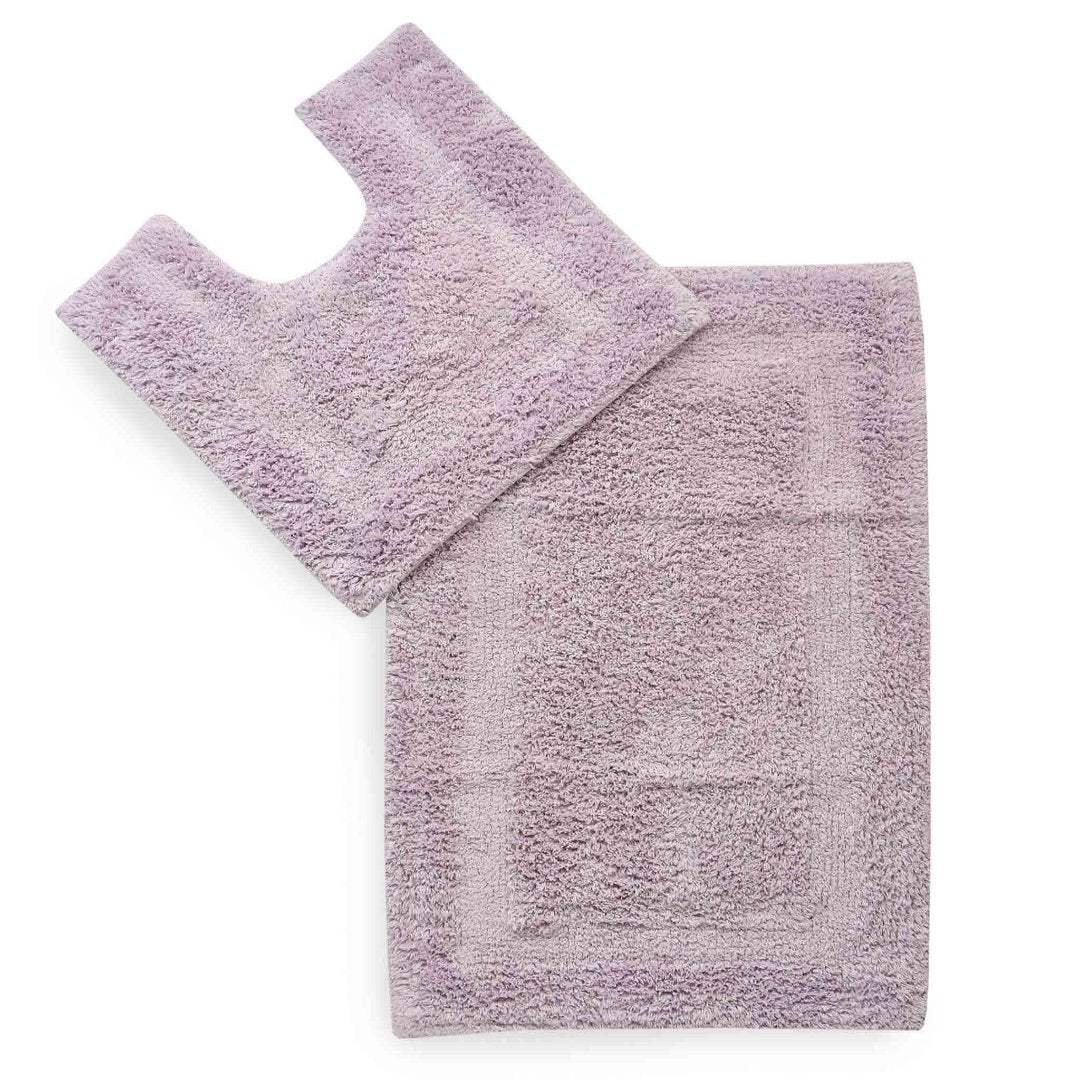 Pack of 2 Anti-skid Solid Bathmat and Contour set