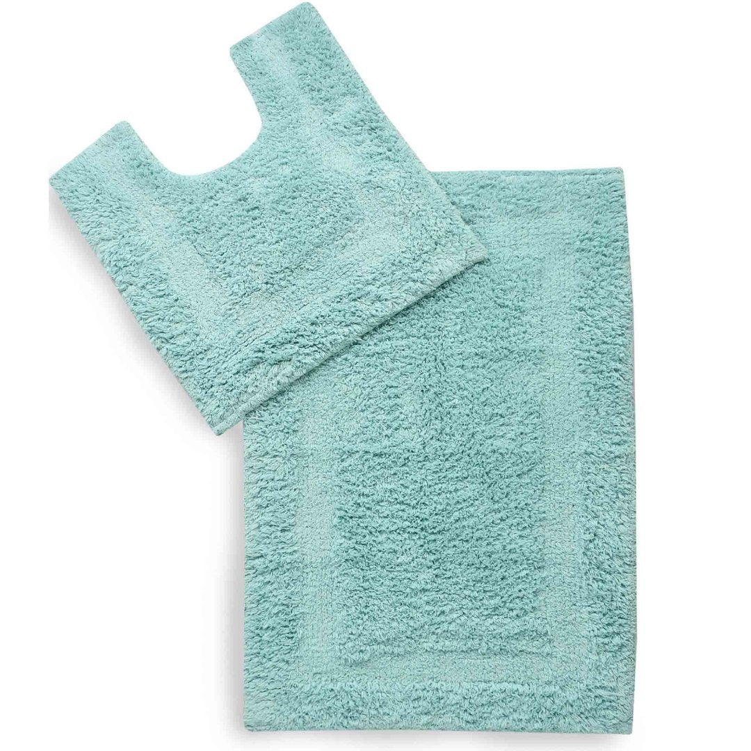 Pack of 2 Anti-skid Solid Bathmat and Contour set