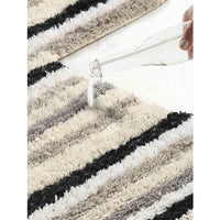 Pack of 2 Anti skid Striped Bathmat and Contour set