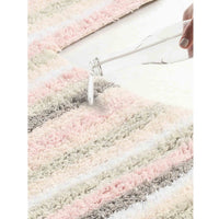 Pack of 2 Anti skid Striped Bathmat and Contour set