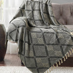 Cotton Throw Bedcover Black