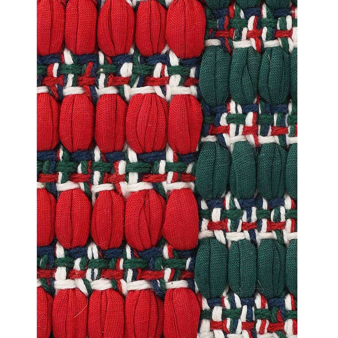 Multi stripe Christmas Vibe Chindi Rug - Sashaaworld