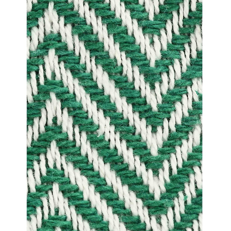 Green and Ivory Tufted Striped Throw