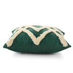 Ivory and Green Christmas Cheer Tufted Cushion Cover