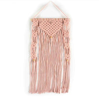 Light Pink Wall Hanging with wooden beads