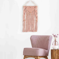 Light Pink Wall Hanging with wooden beads