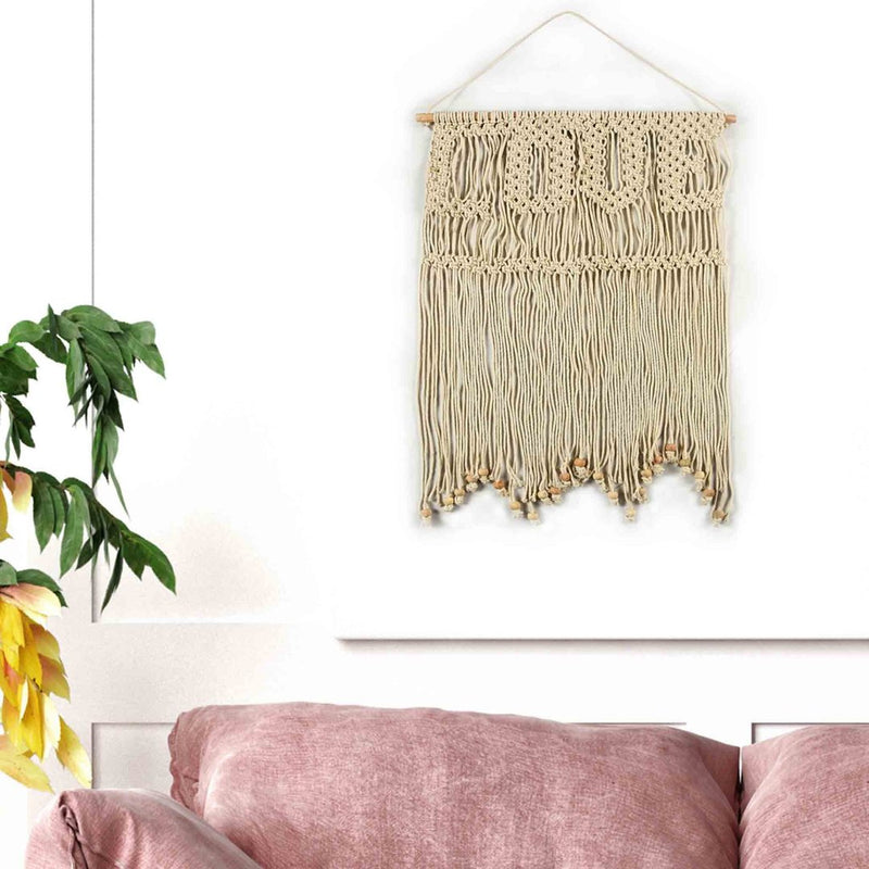 LOVE Wall Hanging with wooden beads