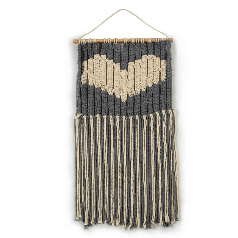 Natural Grey Heart Wall Hanging