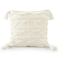 Classic White Tufted Cotton Cushion Cover