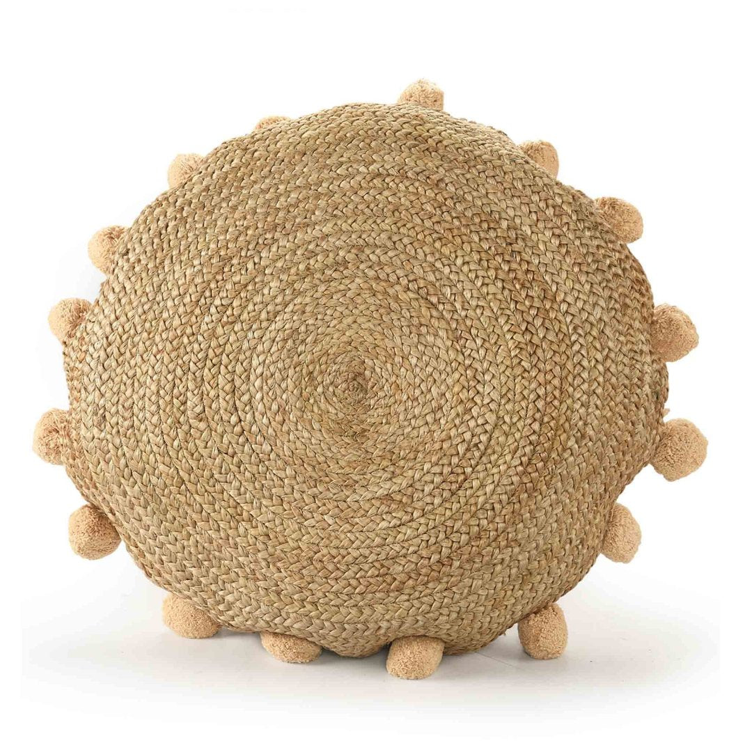 Braided Round Jute Floor Cushion- Sashaa World 