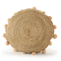 Braided Round Jute Floor Cushion- Sashaa World 