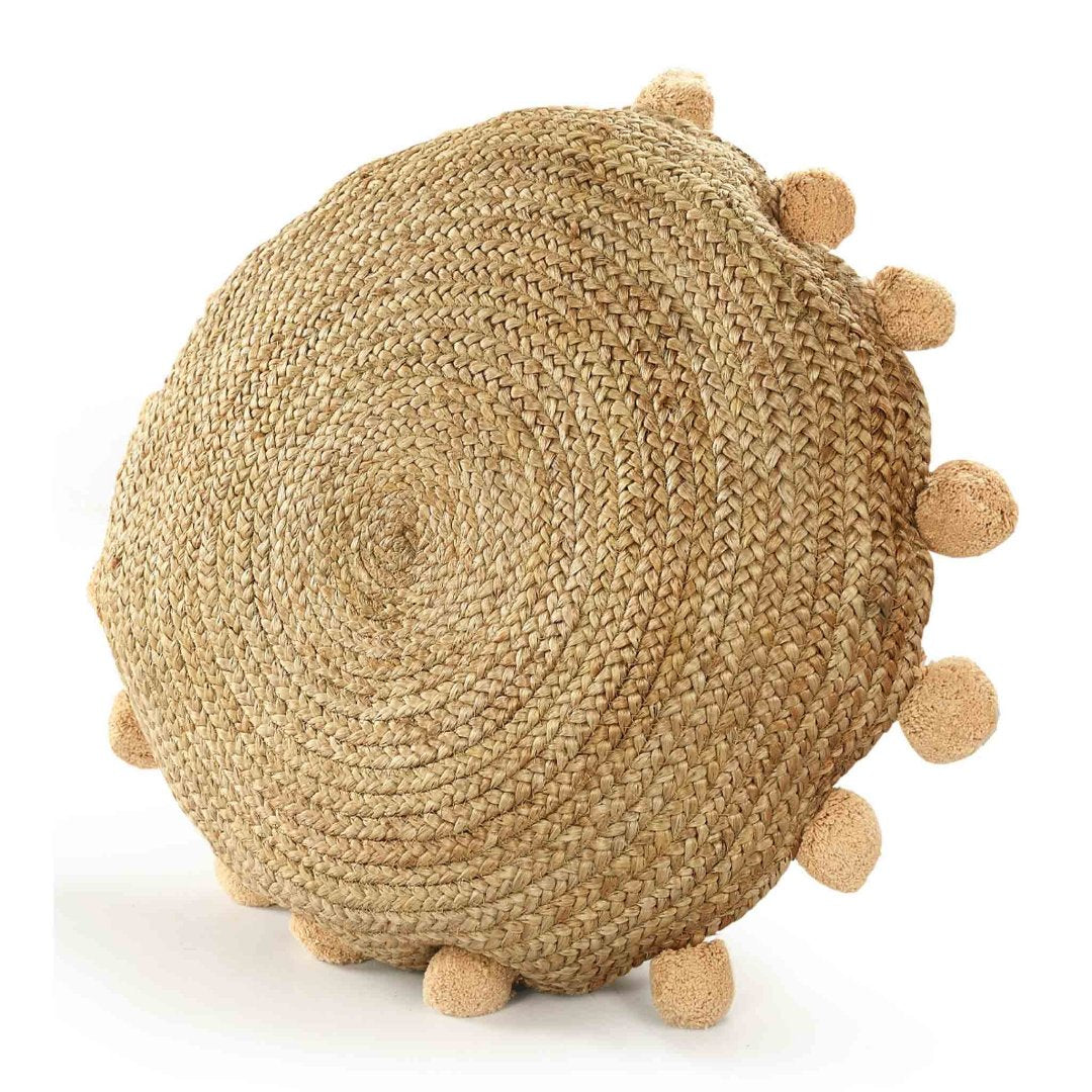 Braided Round Jute Floor Cushion- Sashaa World 