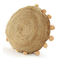Braided Round Jute Floor Cushion- Sashaa World 