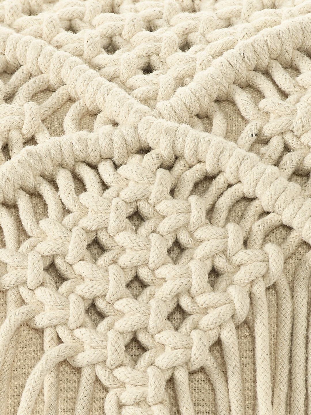 Macramé Cushion in Natural with long Fringe