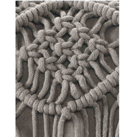 Grey Macrame Cushion with fringes - Sashaa World 