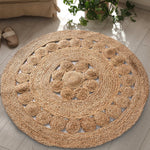 Reversible Circular Patterned Jute Rug