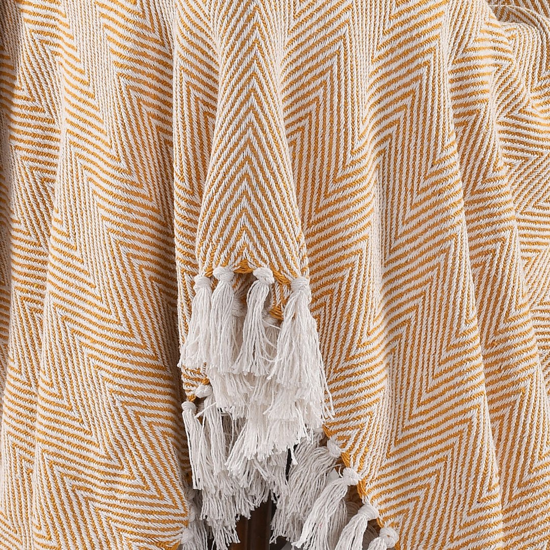 Spring-Hued Chevron Throw Yellow- sashaaworld