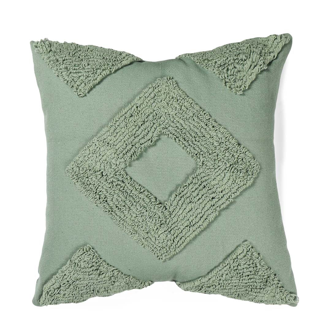 Green Loop Tufted Cushion Cover