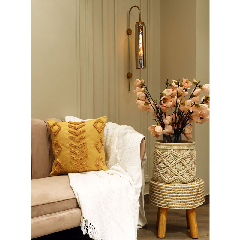 Tufted Cushion Cover in Mustard